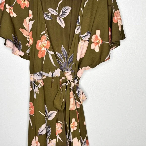 Olive Floral Maxi Dress - Picture 4 of 6